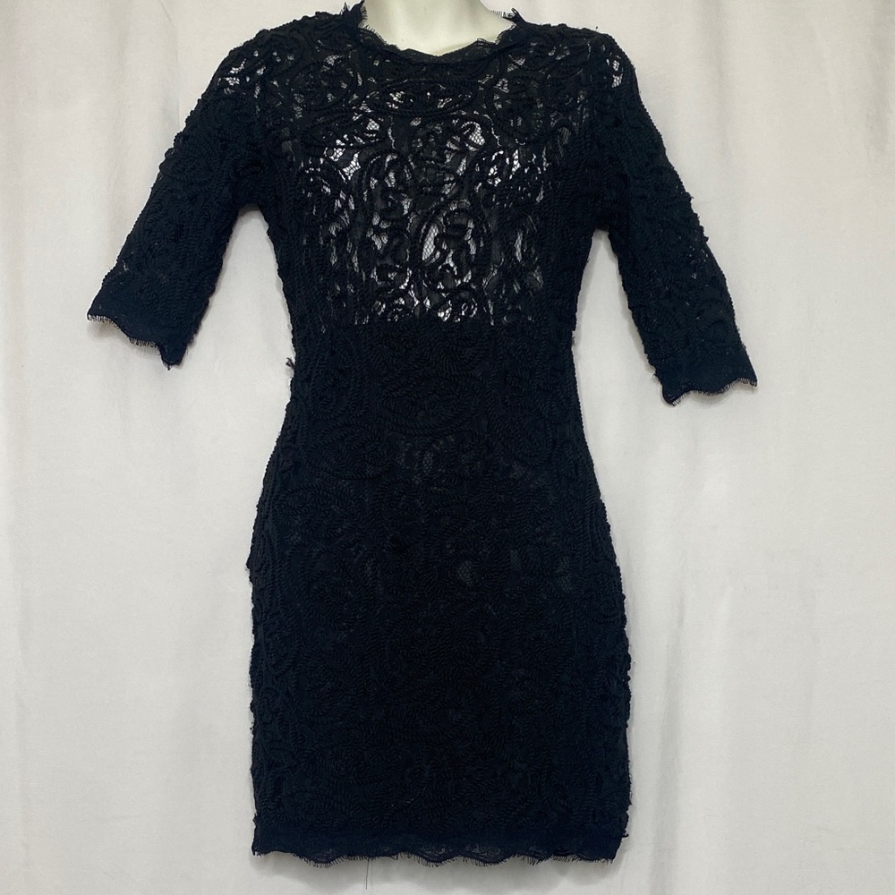 Elegant Black Lace Long Sleeve Dress